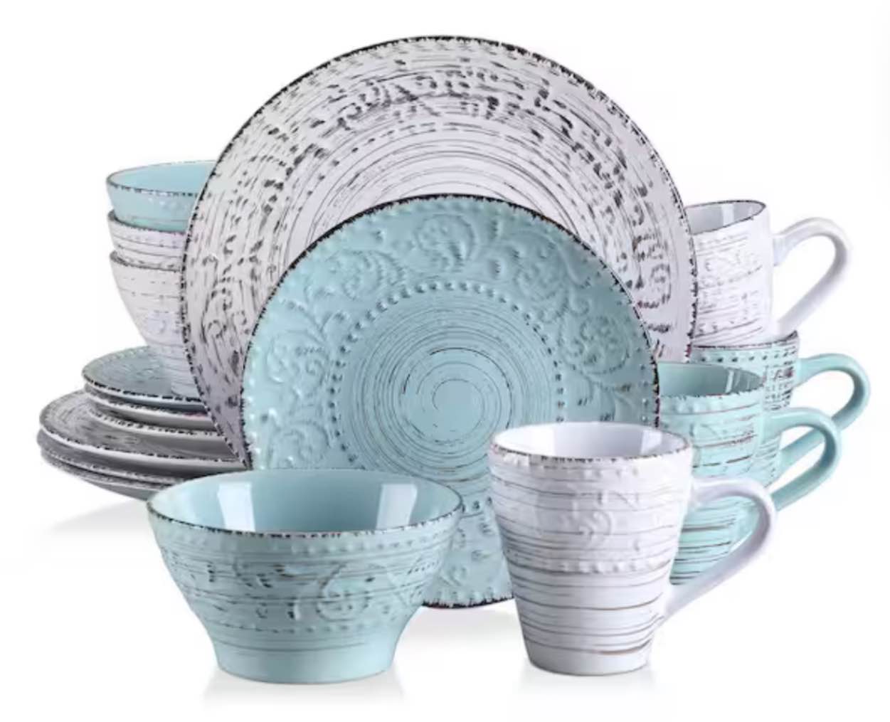Vine 16-Piece Multicolor Stoneware Dinnerware Set (Service for 4) 