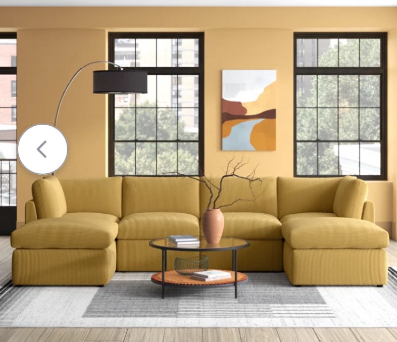 Annai 129” wide reversible modular sectional (incomplete corner only)