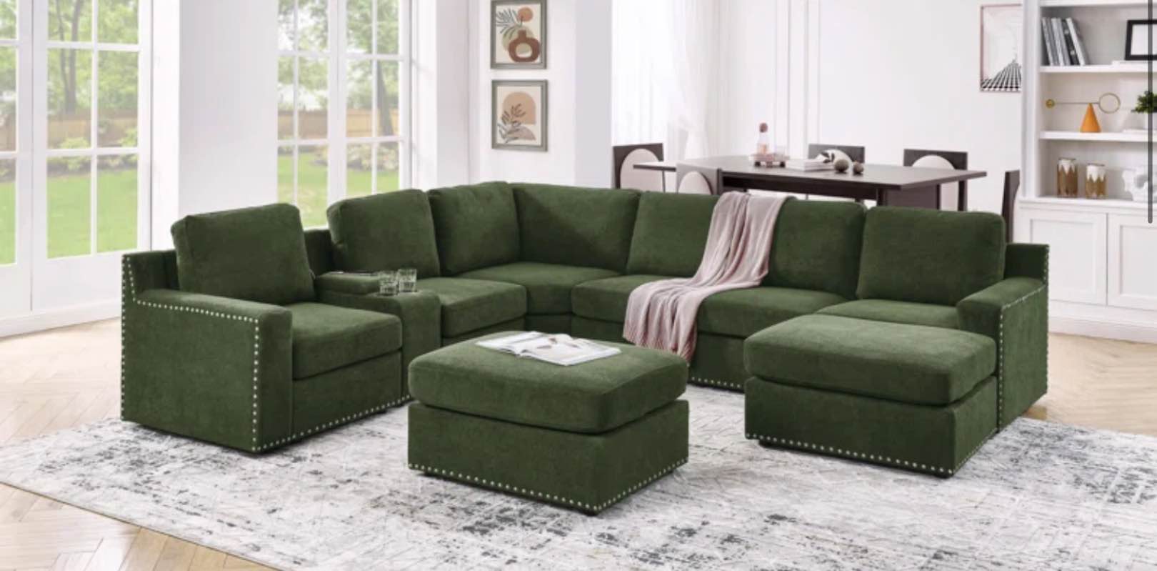 astare 77” wide reversible modular sectional(incomplete armless chair only)