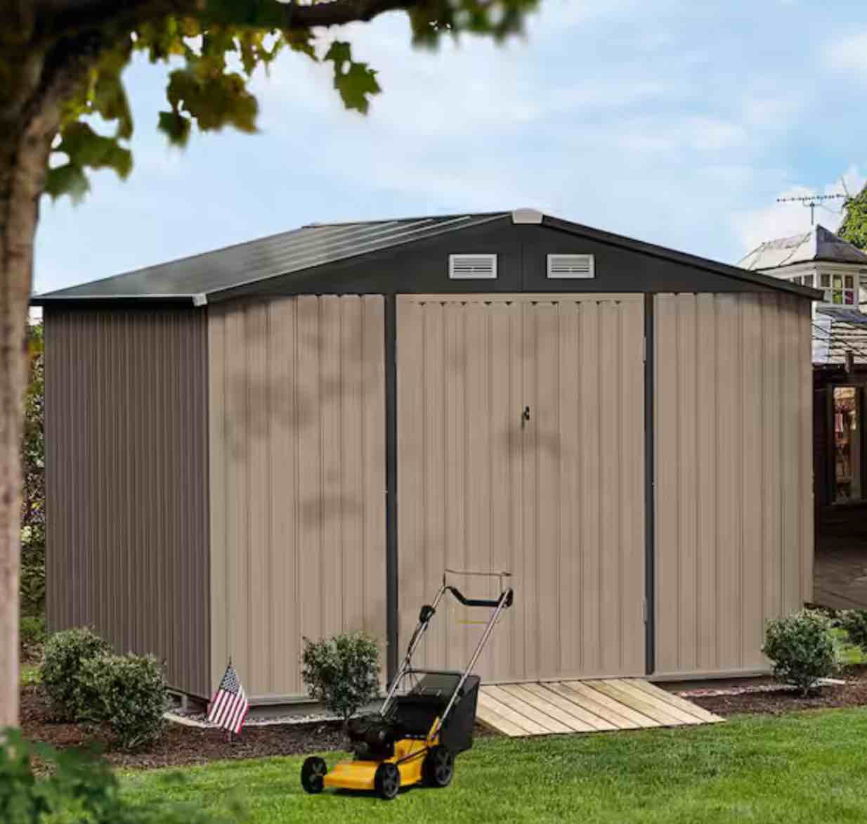 10 Ft. W X 8 Ft. D Metal Storage Shed(incomplete box 1)