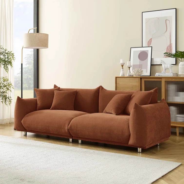 Chris 3Seater Sofa Armless Seat Rust Boucle(incomplete box a)