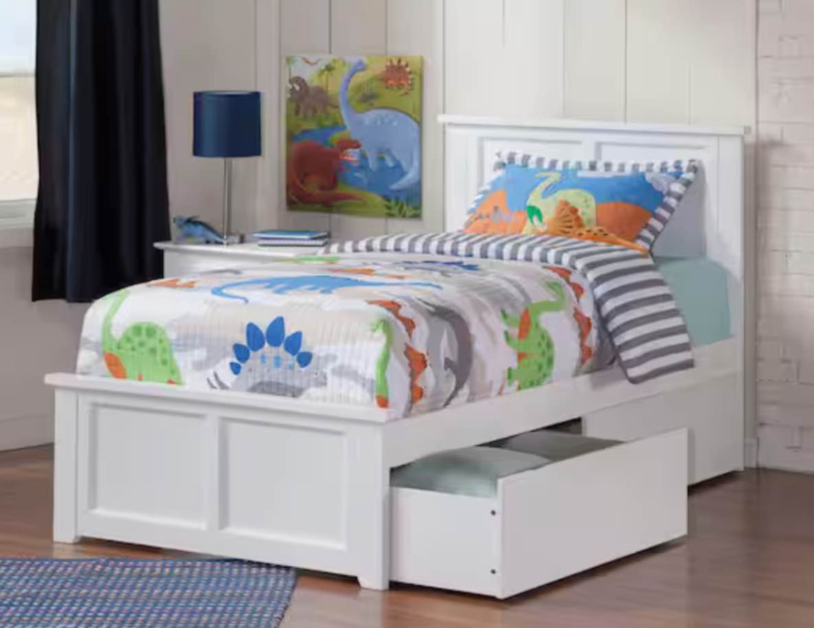 afi furniture white twin urban bed(incomplete rails only)