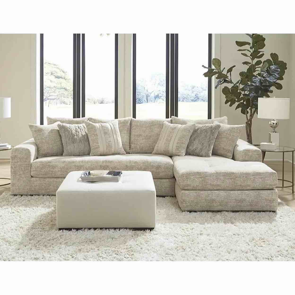 Transitional 2-Piece Sectional Sofa with Right Facing Chaise(incomplete chaise only)