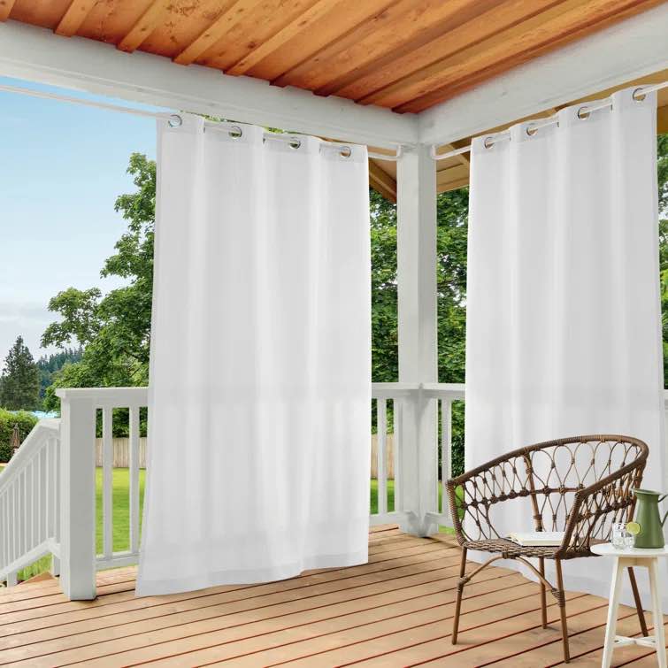 hamann solid sheer outdoor grommet single curtain panel 
