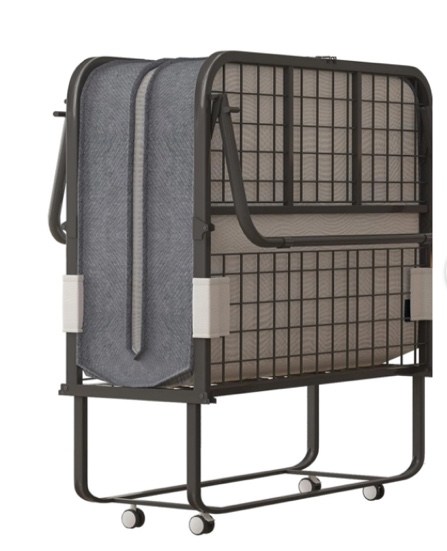 BALUS Folding Bed with 4''Mattress ,Portable Foldable Roll Away Adult Bed for Guest ,Fold up Bed with Memory Foam Mattress, 31"W