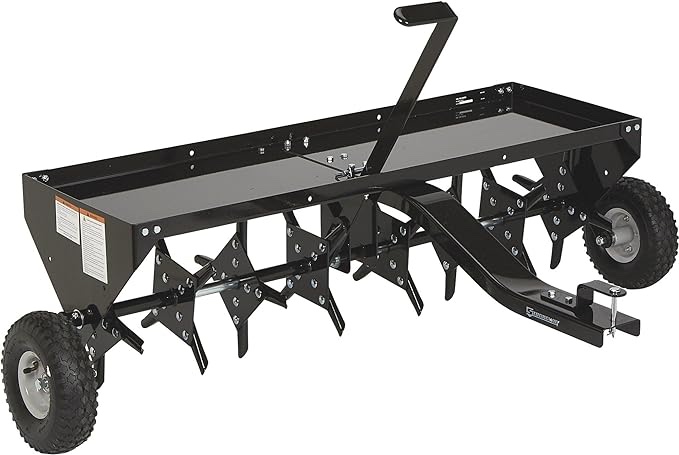 Strongway Tow-Behind Plug Aerator - 48in.W, 32 Coring Plugs