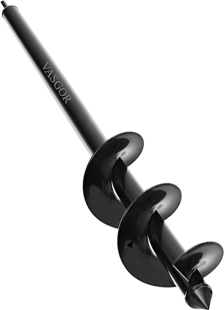 VASGOR 3.5" x 24" Auger Drill Bit for Planting - Easy Planter Garden Auger - Bulb & Bedding Plant Augers - Post Hole Digger for 3/8” Hex Drive Drill