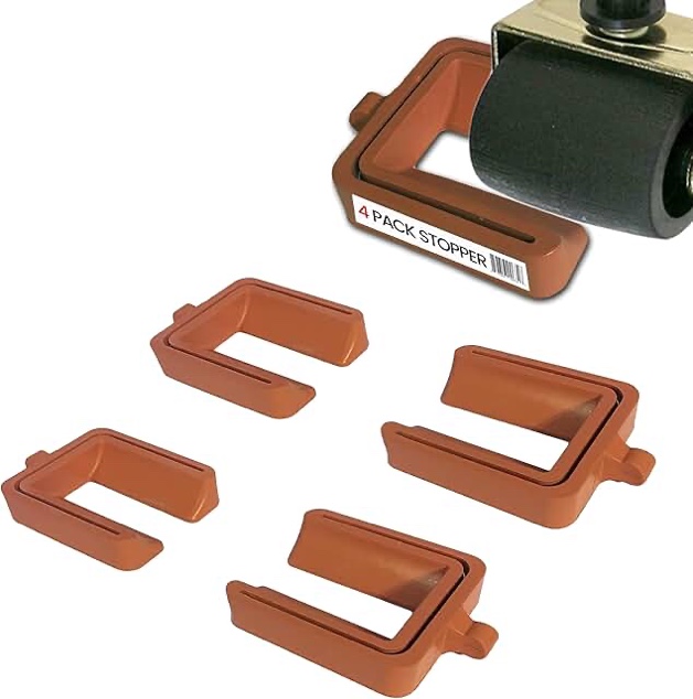iPrimio No Lift - Bed and Furniture Stopper - Requires No Lifting of Your Bed - It Works - Caster Cups Keeps Bed and Furniture from Sliding Bed Caster Stopper. Solid Rubber (6 Pack, Brown)