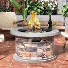 Benton Stone Round Concrete Outdoor Fire Pit Table