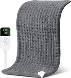 NOWWISH Heating Pad for Back Pain & Cramps Relief, XXL Extra Large Moist Heat Electric Heating Pads with Auto Shut Off, Gifts for Men, 17 "x 33", Grey