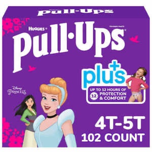 Huggies Pull-Ups Plus Training Pants For Girls Size: 4T-5T (38-50 lb/17-23 kg