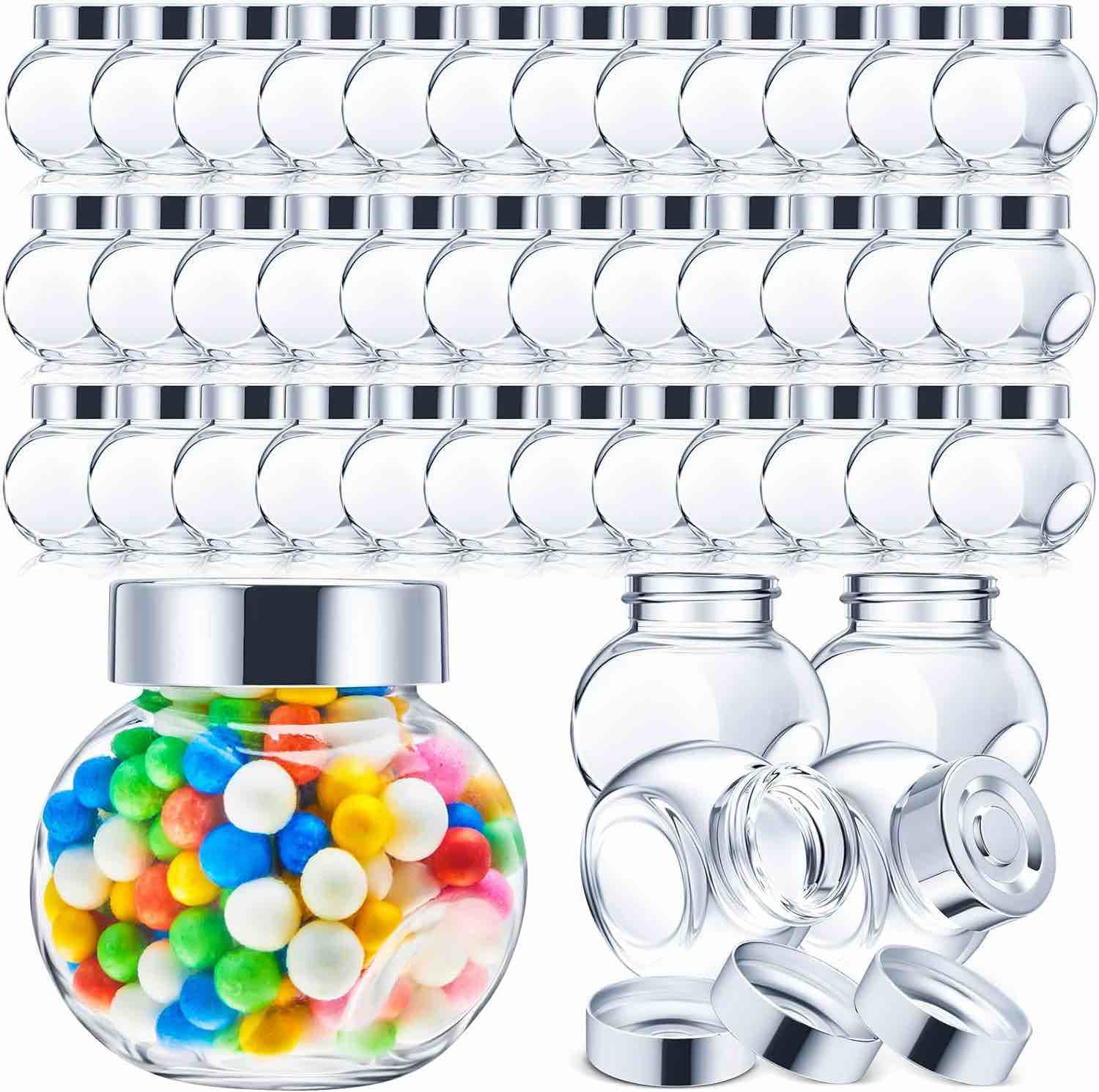 Umigy 60 Pieces Mini Glass Jars with Lids 1.7 oz Mini Candy Jars Tiny Mason Jars Small Glass Containers with Lids for Favors Wedding Gifts Spice Honey Sugar Scrub Herbs