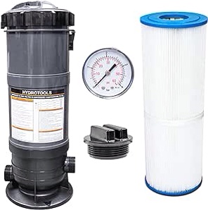 Swimline HYDROTOOLS Sure-Flo Cartridge Pool Filter Tank & Element ONLY for Above Ground Pools | 50 SQ FT | for Pools Up to 15600 Gallons | Energy Efficient | Non-Corrosive Materials