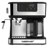 Farberware Dual Brew, 10 Cup Coffee + Espresso, Black and Stainless Finish, Touchscreen Display, New