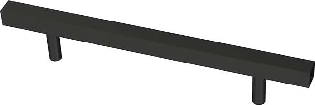 Simple Square Bar 5-1/16 in. (128 mm) Matte Black Cabinet Drawer Pull (20Pack)