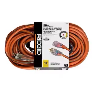 Ridgid 50 ft indoor outdoor multi- outle extension cord maranta