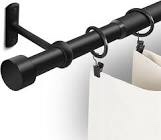 1 Inch Curtain Rods for Windows, 32 to 72 Inch Black Rustic Curtain Rod Set, Modern Design Drapery Rods with Brackets Room Divider Rods, Industrial Window Rods For Indoor and Outdoor