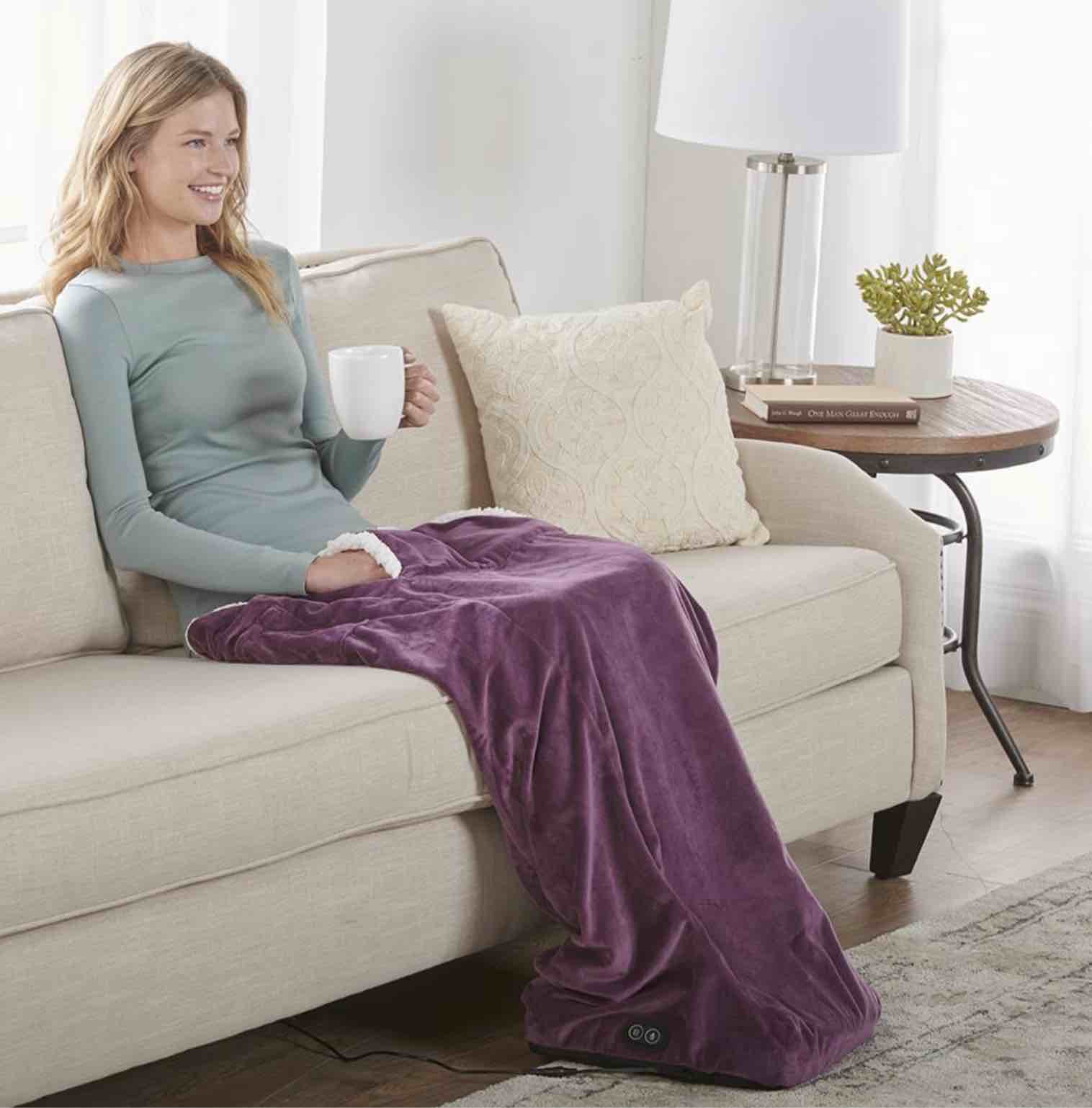 The Heated Massaging Sherpa Wrap