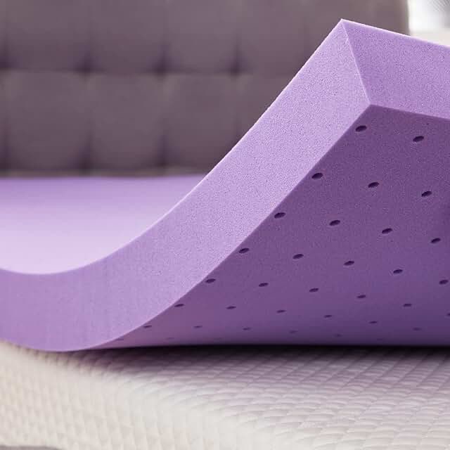 SINWEEK 3 Inch Gel Memory Foam Mattress Topper Ventilated Soft Mattress Pad, Bed Topper, CertiPUR-US Certified, Queen Size, Purple 3 Inch Queen