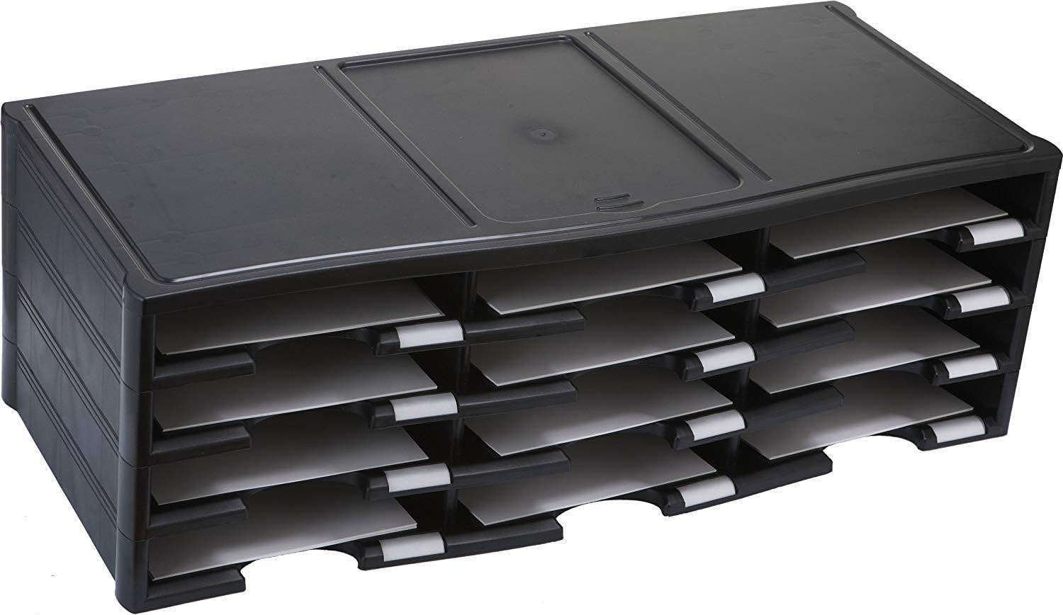 Storex 12 Compartment Organizer, Black 