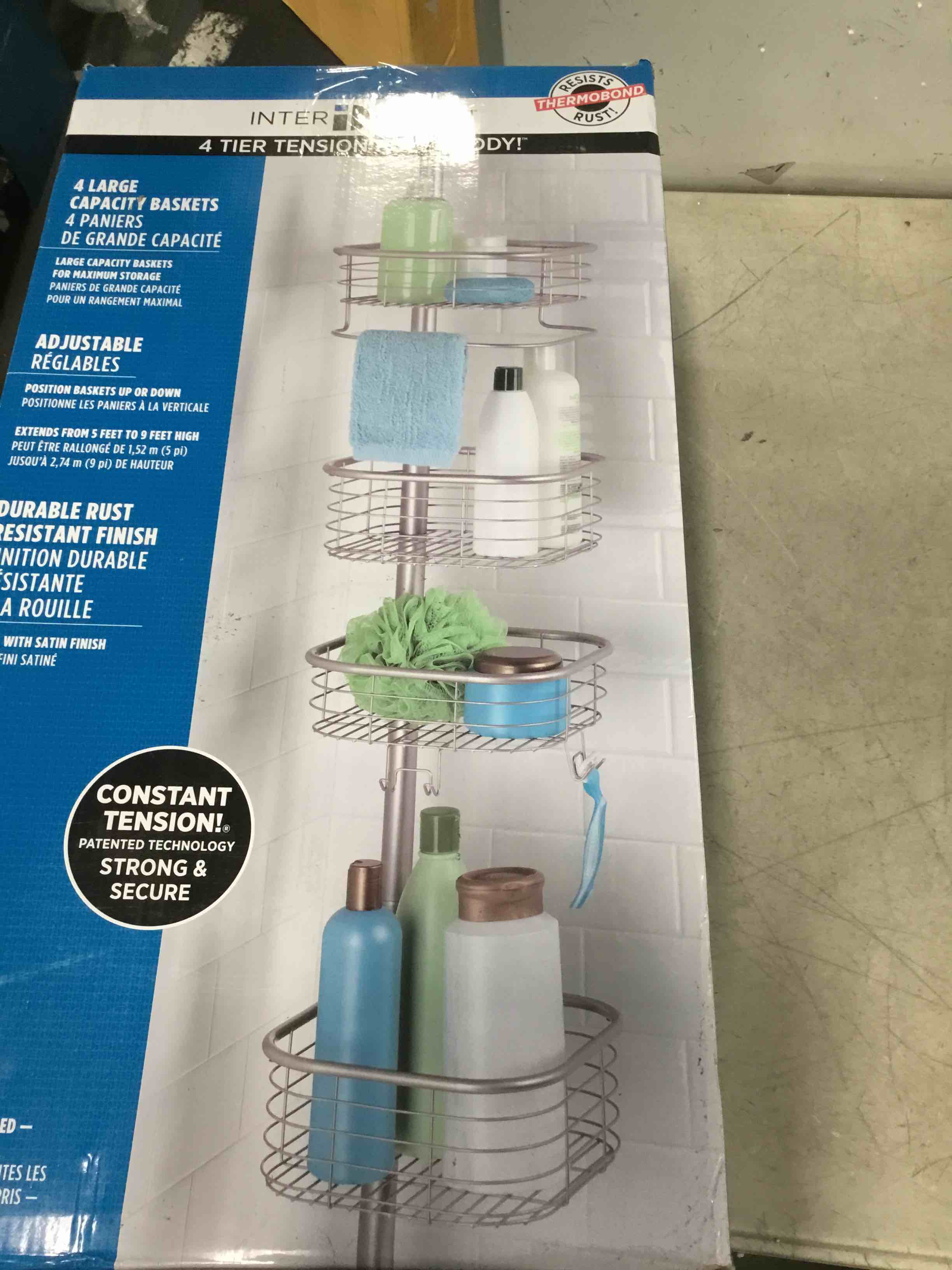 Interdesign Forma Tension Bathroom Shower Caddy For Shampoo, Conditioner,...