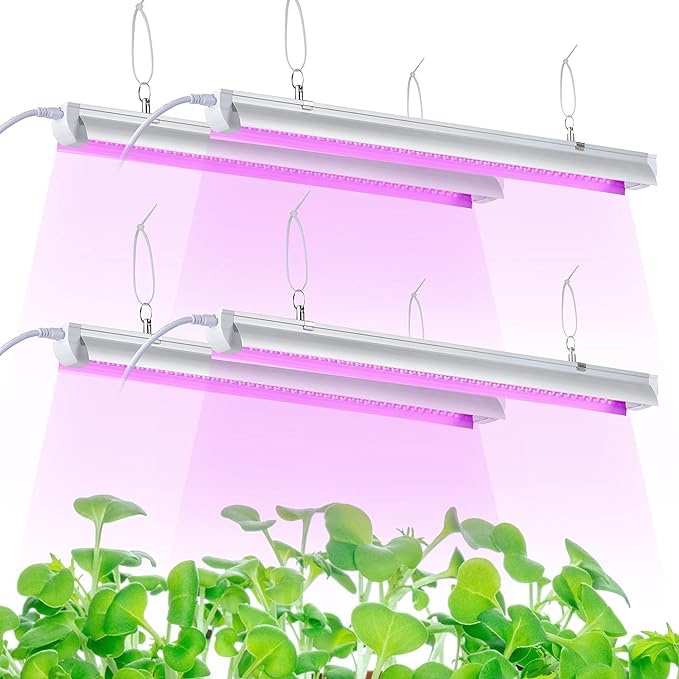 ( incomplete) Grow Light, 2ft T8,100W(4 x 25W, 600W Equivalent), Super Bright, Full Spectrum Sunlight Plant Light, LED Grow Light Strips, Grow Lights for Indoor Plants,Greenhouse,4-Pack