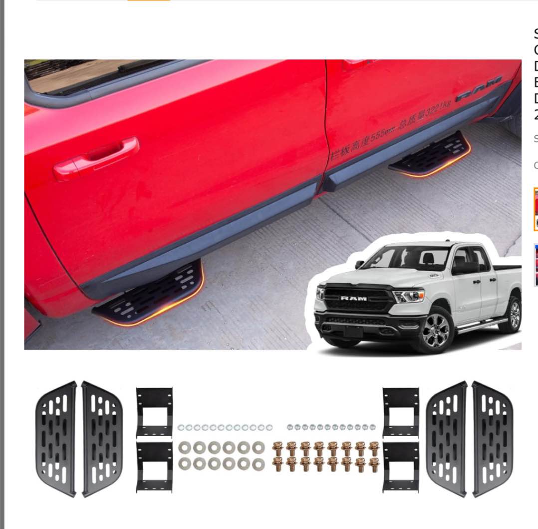 SZYANG Running Boards Compatible with 2019-2023 Dodge Ram 1500 Running Boards Nerf Bar Side Steps 4 Door Replacement for 2019-2023 Dodge Ram 1500 Accessories (Fit Ram 1500,4 Door 4pcs Side Steps)