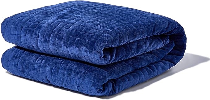 Gravity Blanket Weighted Blanket for Adults, 20lbs Navy 48"x72" Twin/Single, The Original Weighted Blanket for Sleep, Cotton Made Blanket with Washable Removable Microfiber Duvet Cover