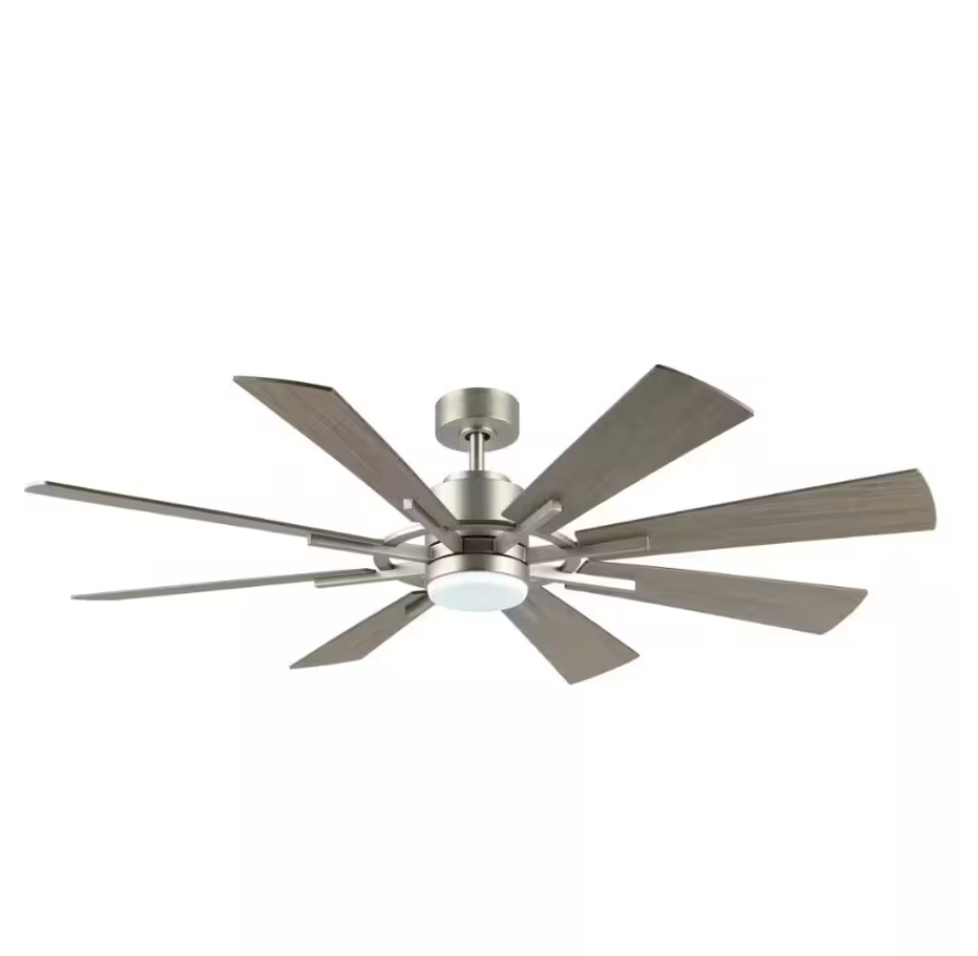 72 in. LED Indoor Nickel Ceiling Fan with Remote