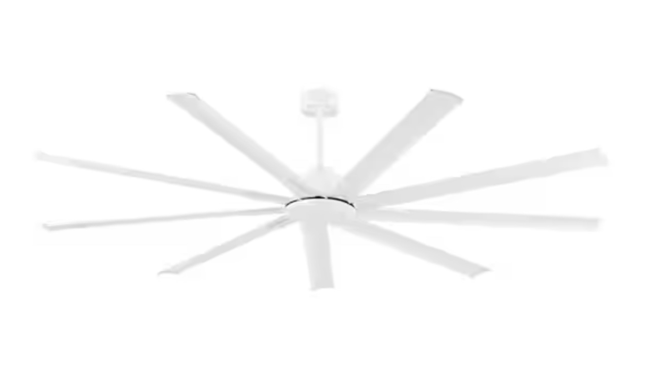 84 in. 9 Blades Indoor Ceiling Fan in White with Remote