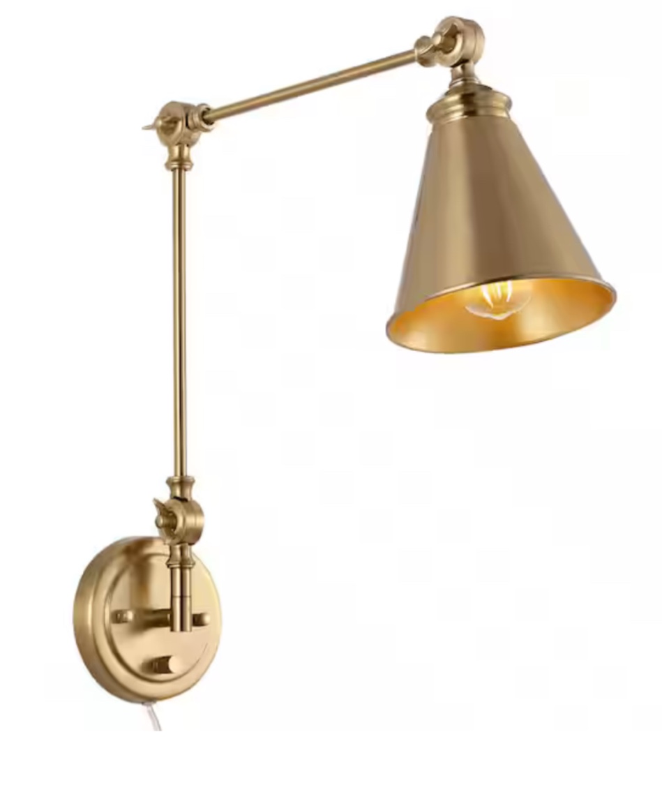 Vintage Adjustable Swing Arm Wall Lamp Foldable Gold Wall Light