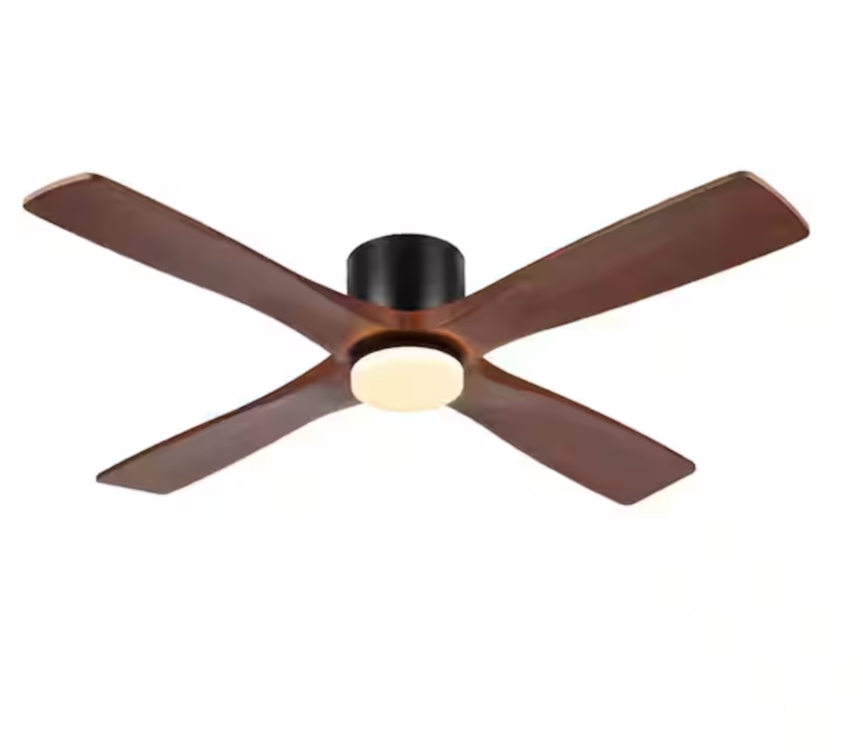 54 in. LED Indoor Black Ceiling Fan with Remote