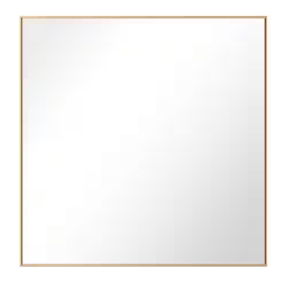 30 in. W x 30 in. H Modern Medium Square Aluminum Framed Wall Mounted Bathroom Vanity Mirror in Gold