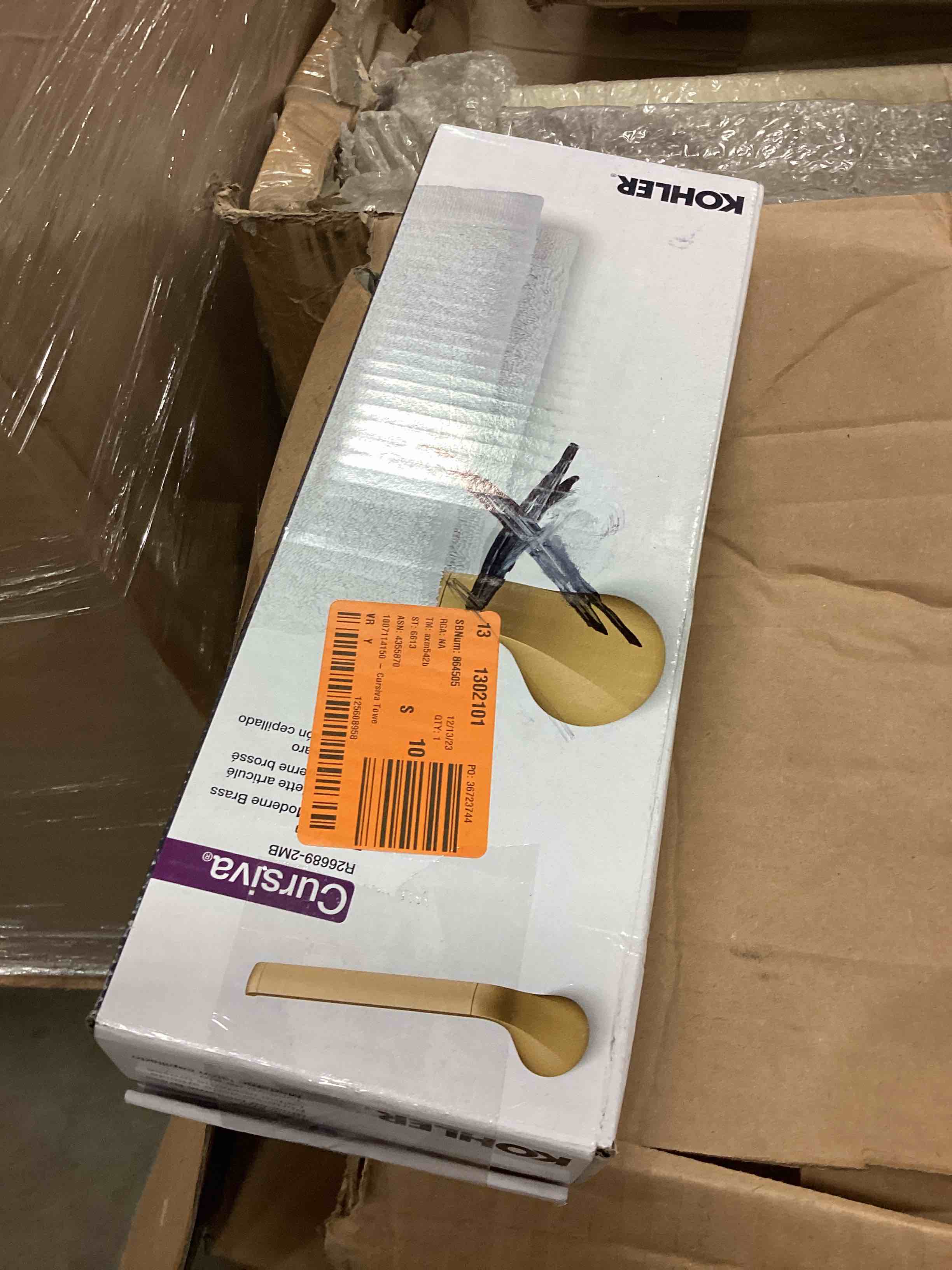 KOHLER Cursiva Towel Ring in Vibrant Brushed Moderne Brass