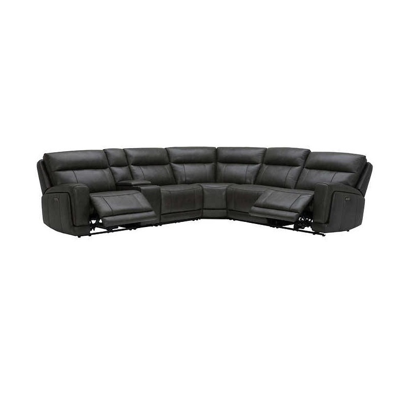 Leather Reclining Sectional Sofa With Electrical System And Electric Headboards