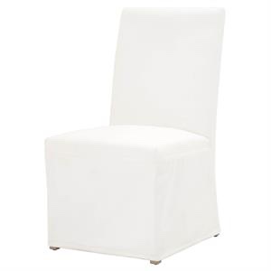 Levi Collection 7096UP.LPPRL/NGB Set of 2 Slipcover Dining Chairs in LiveSmart Peyton-Pearl and Natural Gray Birch