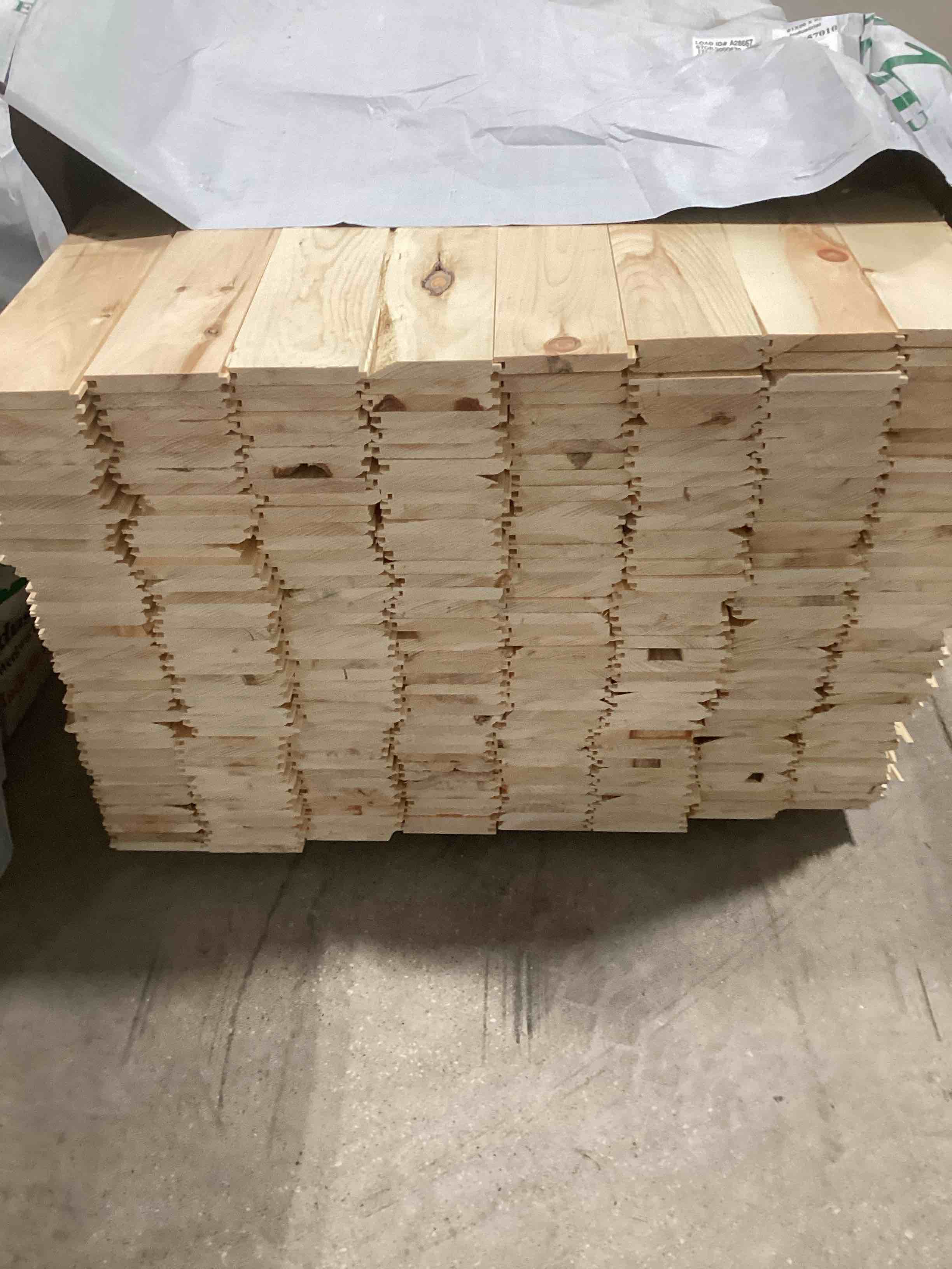 Eastern White Pine 1” x 6” x 14’ Tongue and Groove Wall Paneling EWP/WP4 Pattern Outs Industrial