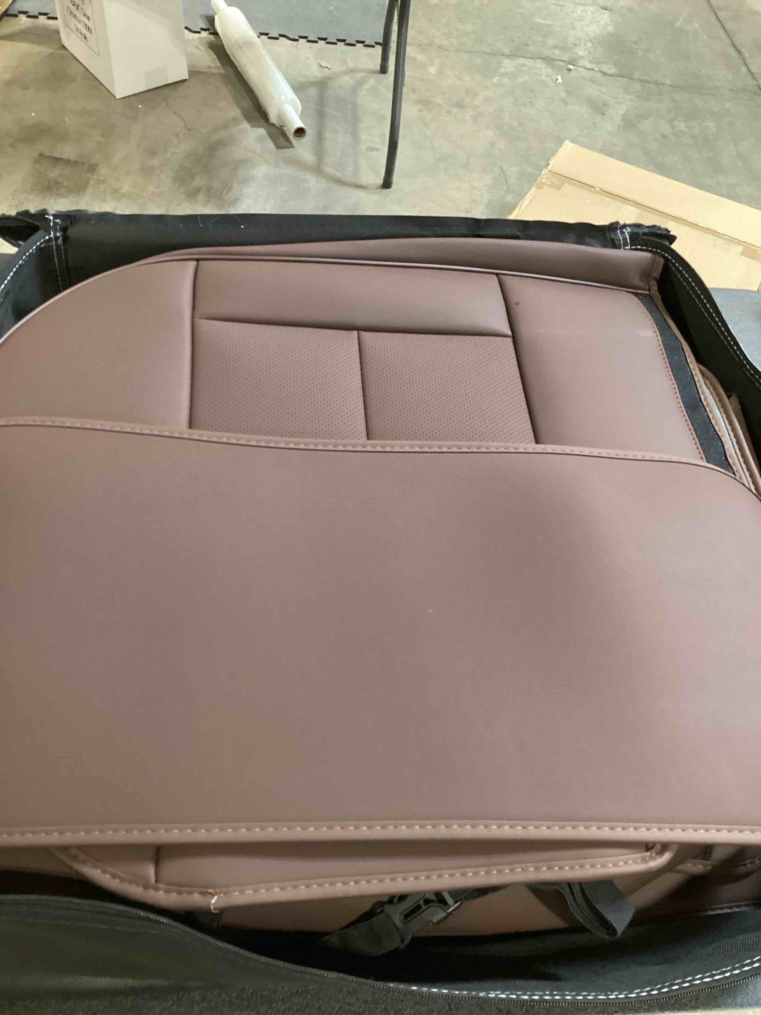 Coverado Back Seat Covers, Car Seat Back Protector, Universal Seat Covers for Cars, Waterproof Nappa Leather Seat Cushions Car Seat Back, 3-Pieces Velcro-Adjusted Fit for Most Cars Pick-up Truck Brown