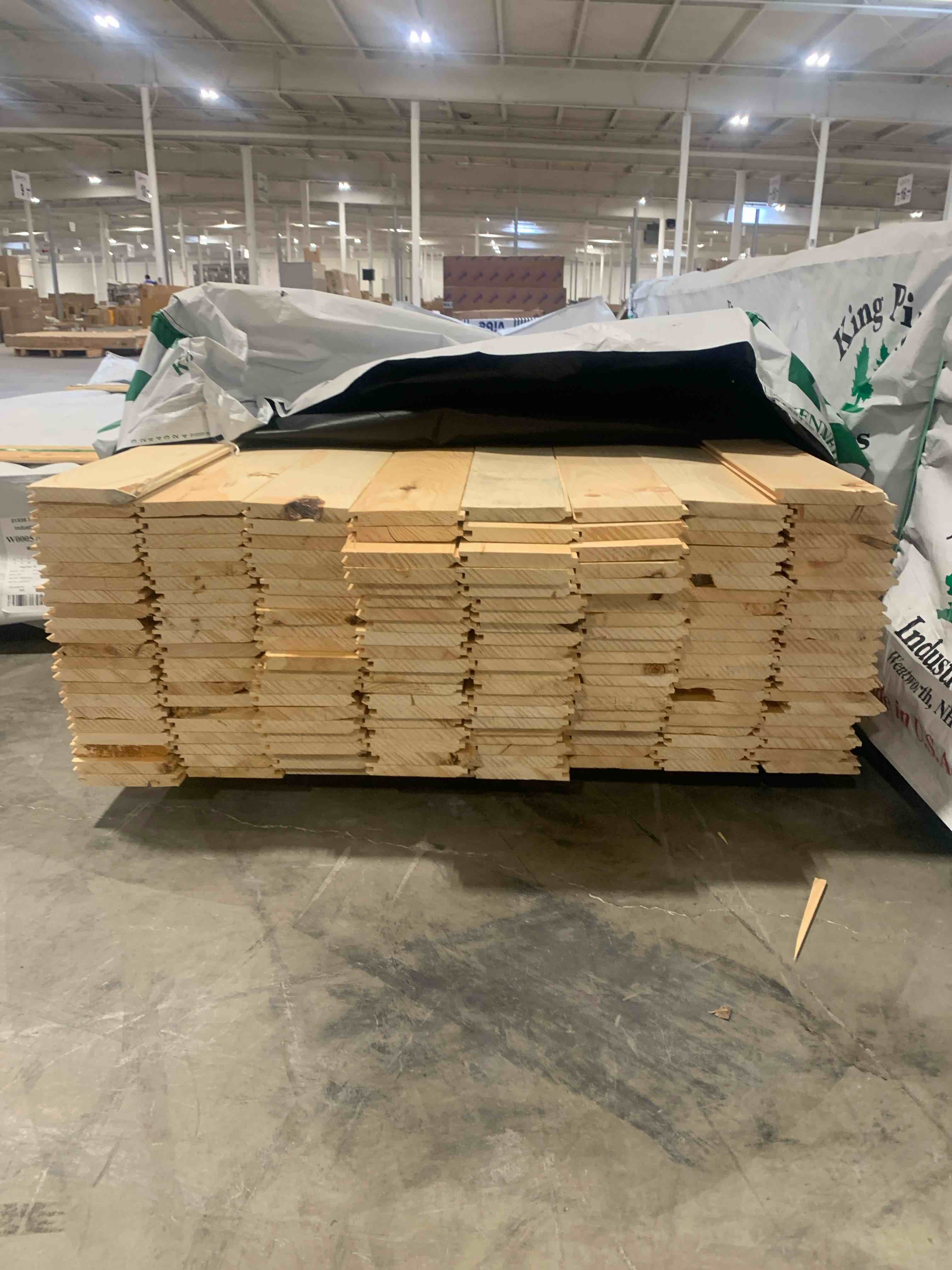 Eastern White Pine 1” x 6” x 14’ Tongue and Groove Wall Paneling EWP/WP4 Pattern Outs Industrial