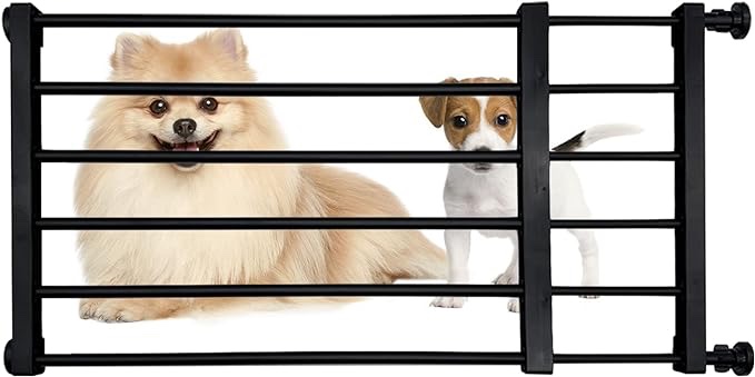 Short Dog Gate Expandable Dog Gate 22"-39.37" to Step Over Pressure Mount Small Pet Gate Low Pet Gate-Adjustable Puddy Gates for Doorways Stair Gate(14''H,Black)
