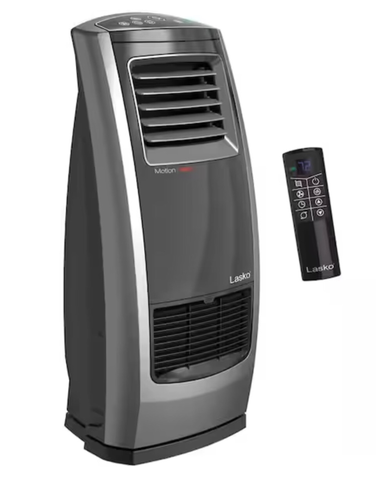 Motion Heat Plus 1500-Watt 22 in. Whole Room Electric Ceramic Space Heater with Remote Control