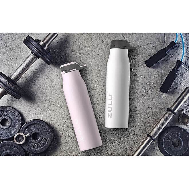 ZULU 26 oz. Stainless Insulated Water Bottle, 2 Pack (Pink/White)
