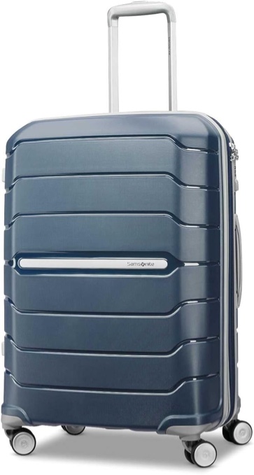 Samsonite Freeform Hardside Expandable with Double Spinner Wheels, Checked-Medium 24-Inch, Blue