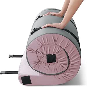 KingChii CertiPUR-US Memory Foam Camping Mattress, Portable Roll Up Travel Car Camping Mattress Sleeping Pad & Floor Mattress, Cot Mattress Guest Bed for Sleepover with Waterproof Cover 75*30*3*inch/Single