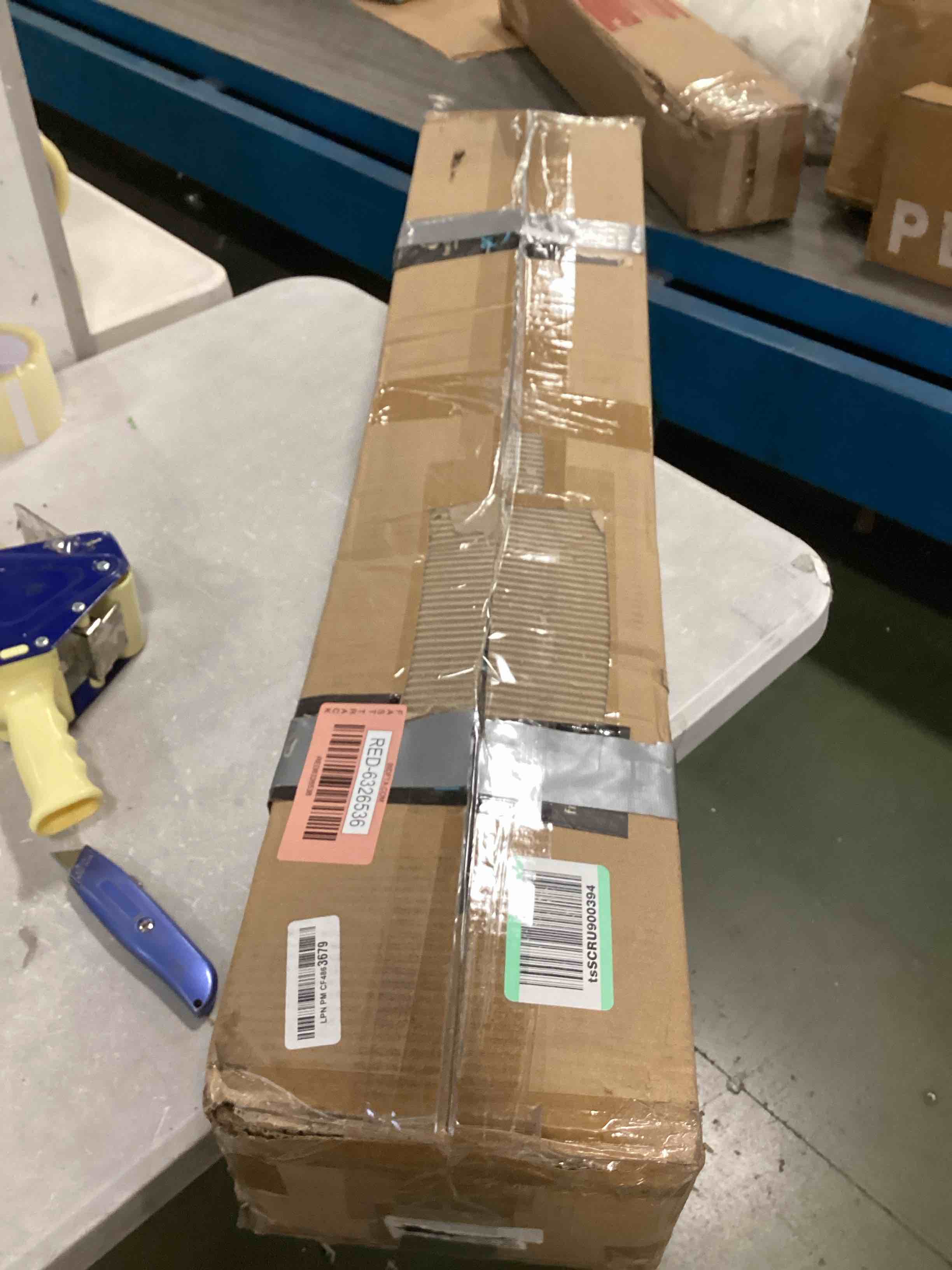 box of black metal poles