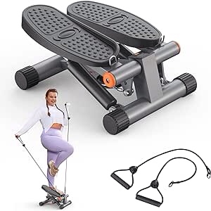 KitGody Mini Steppers for Exercise, Stair Stepper 330 lb Capacity, Workout Stepper Machine for Exercise at Home, Step Machine with Resistance Bands