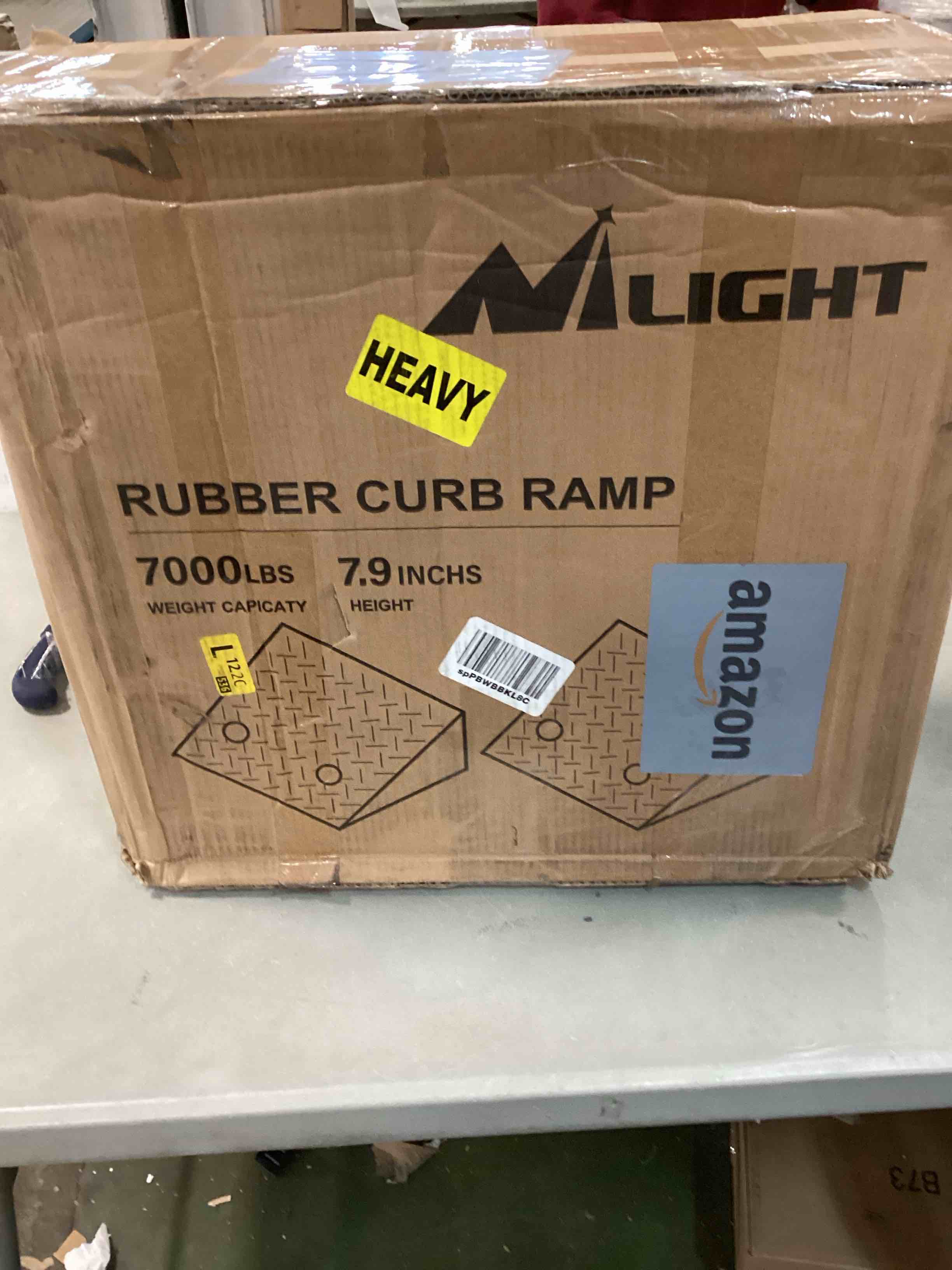 Nilight Rubber Curb Ramps, 7.9" Rise Height Heavy Duty Rubber Threshold Ramp, Portable Driveway Ramps for Cars Wheelchairs Scooter Lawn Mower, 7000lbs Load Capacity, 2 Pack