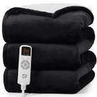 EHEYCIGA Heated Blanket Electric Blanket Queen Size - Heating Blanket with 5 Heating Levels & 10 Hours Auto Off, Soft Cozy Sherpa Washable Dual Control Blanket with Fast Heating, 72x 84Inches
