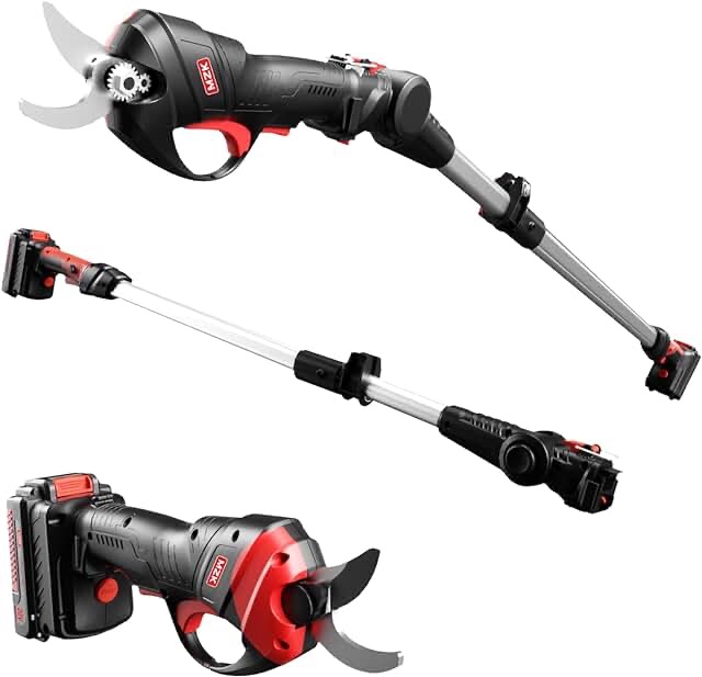 MZK Professional Cordless Electric Pruning Shears Battery Powered, Tree Pruner with Rechargeable Batteryï¼Œ 30mm [1.2inch] Cutting diammeter