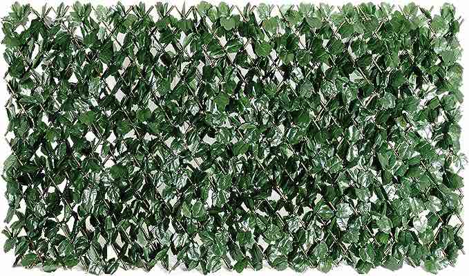 ColourTree (39" x 138") Leaves Fence Privacy Screen Artificial Hedges Faux Ivy Cover Panels â€ŠDecorative Trellis - 3 Years Warranty -Mesh Backing